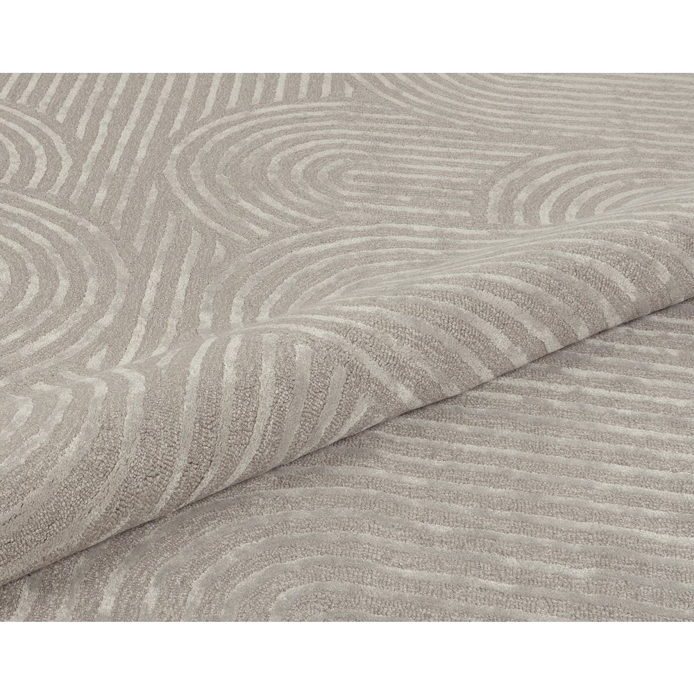 Mid-Century Modern Geometric 9' x 12' Rug, Silver