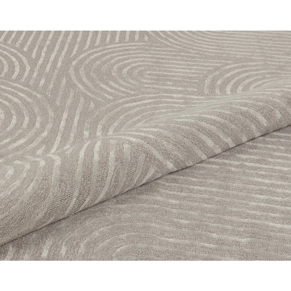 Mid-Century Modern Geometric 9' x 12' Rug, Silver