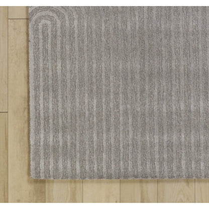 Mid-Century Modern Geometric 9' x 12' Rug, Silver
