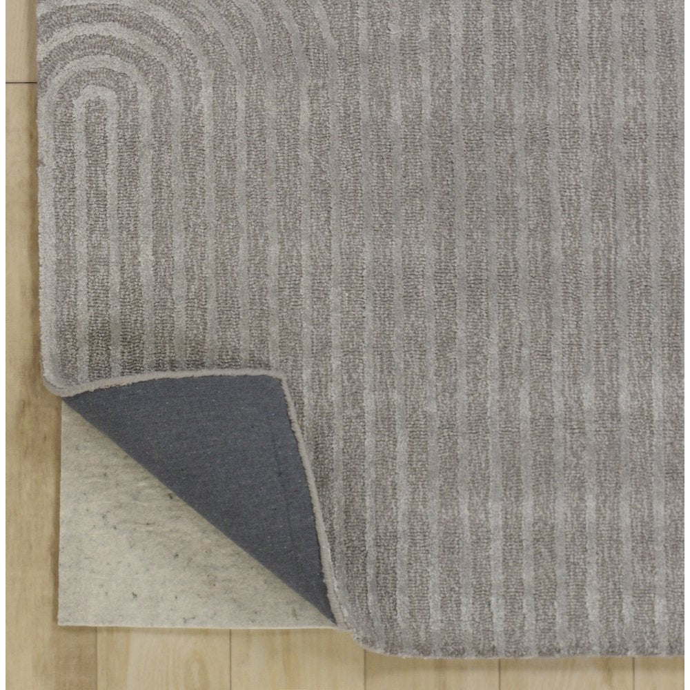 Mid-Century Modern Geometric 9' x 12' Rug, Silver