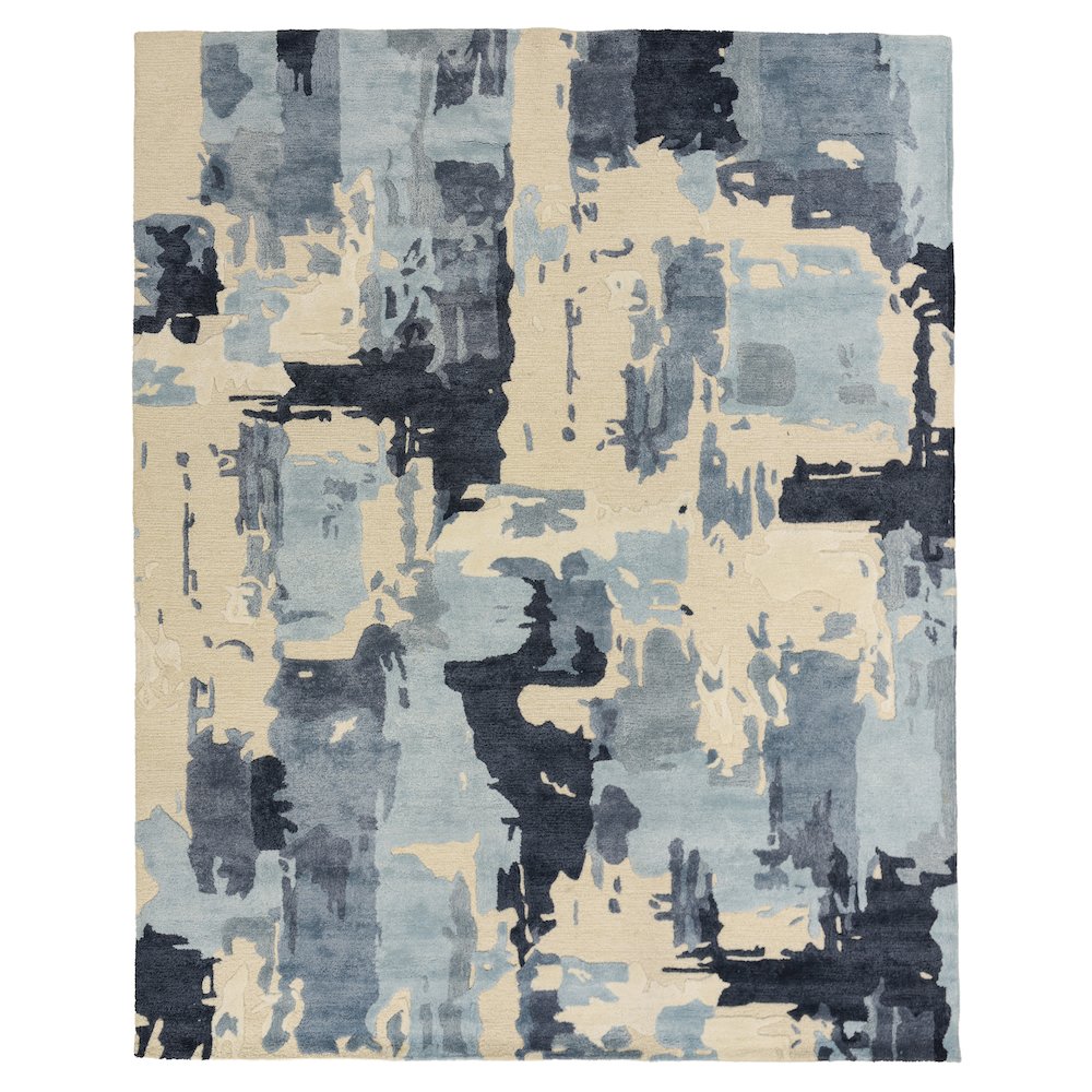 Modern Abstract 9' x 12' Rug, Blue