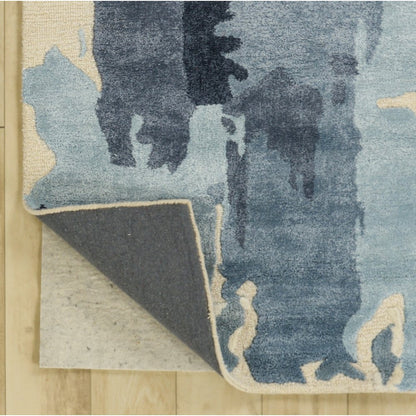 Modern Abstract 9' x 12' Rug, Blue