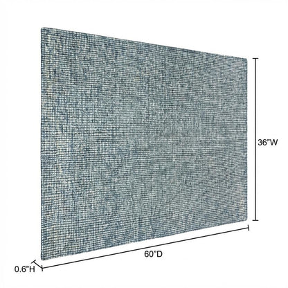 Blue Hand-Tufted Rectangle Rug with Casual Style and Cotton Backing