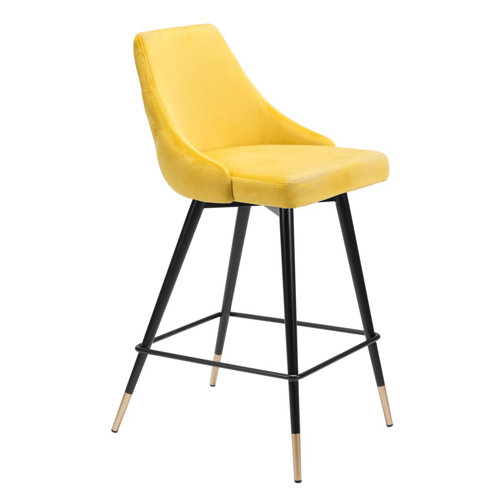 Piccolo Counter Chair, Yellow Velvet, Belen Kox