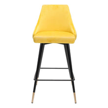 Piccolo Counter Chair, Yellow Velvet, Belen Kox