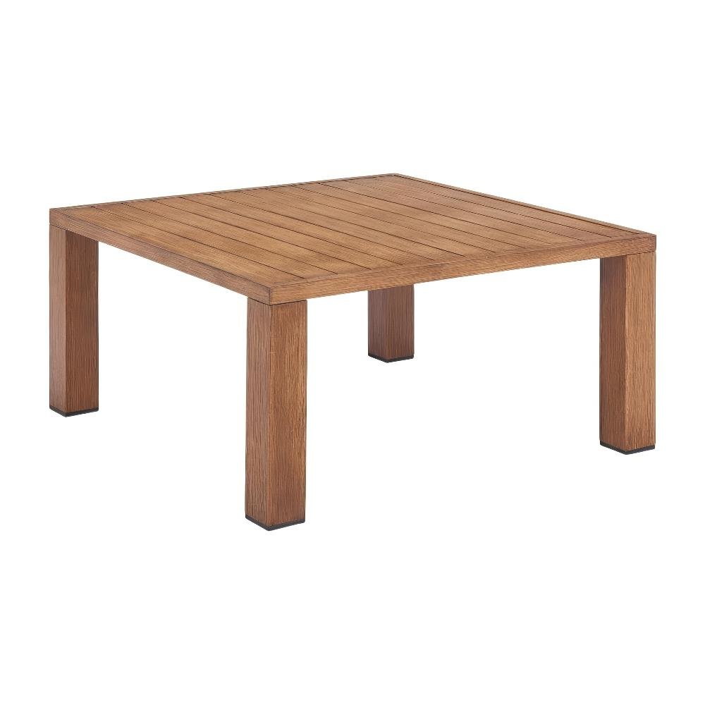 Brown Aluminum Coffee Table with Modern Square Top and Durable Frame