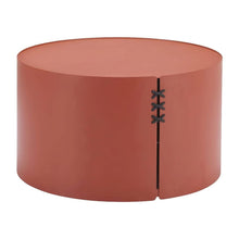 Brown Round Coffee Table Aluminum Frame, Lightweight Durable Surface