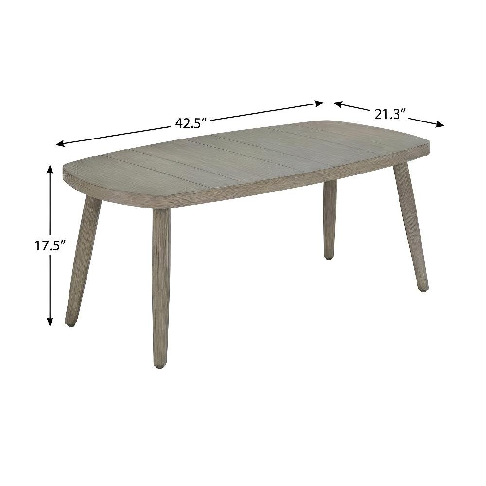 Brown Aluminum Coffee Table with Modern Rectangle Top and Lightweight Frame