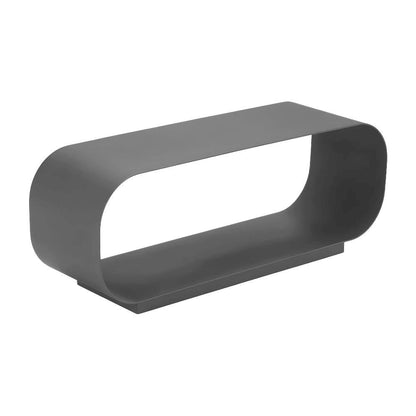 Gray Aluminum Coffee Table with Powder-Coated Frame, Modern Rectangular Design