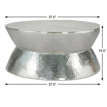 Silver Aluminum Round Coffee Table Modern Design Lightweight 1-Piece