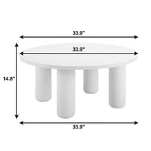 White Aluminum Round Coffee Table Set 2-Piece with Modern Design