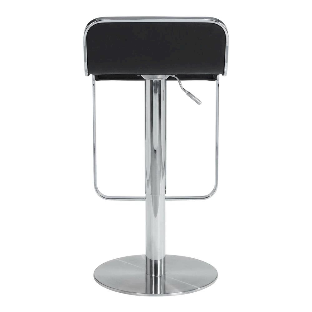 Black Modern Barstool with Plywood Frame and Polyurethane Upholstery