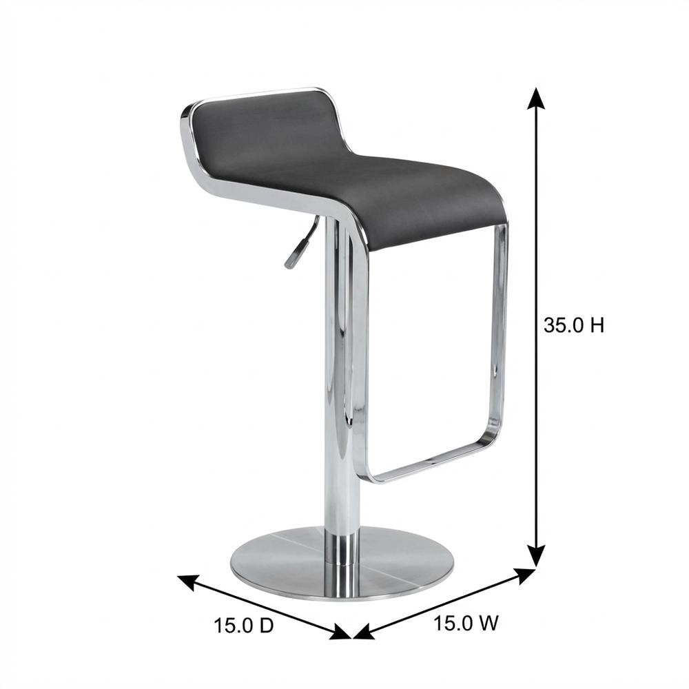 Black Modern Barstool with Plywood Frame and Polyurethane Upholstery