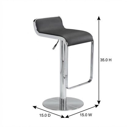 Black Modern Barstool with Plywood Frame and Polyurethane Upholstery