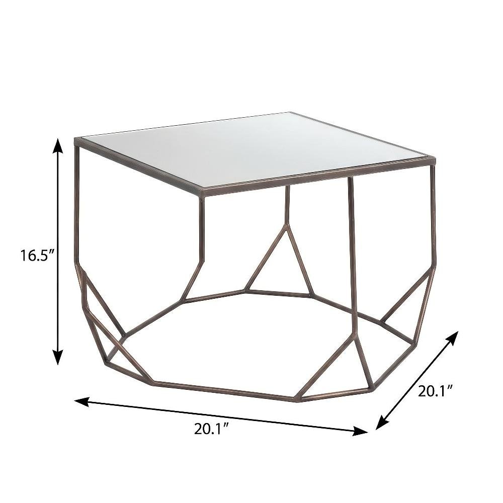 Brown 2-Piece Coffee Table Set, Glass Top and MDF Steel Frame for Living Room