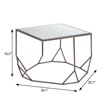 Brown 2-Piece Coffee Table Set, Glass Top and MDF Steel Frame for Living Room