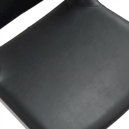 Black Modern Dining Chairs Set of 2with Plywood Frame and Polyurethane Upholstery