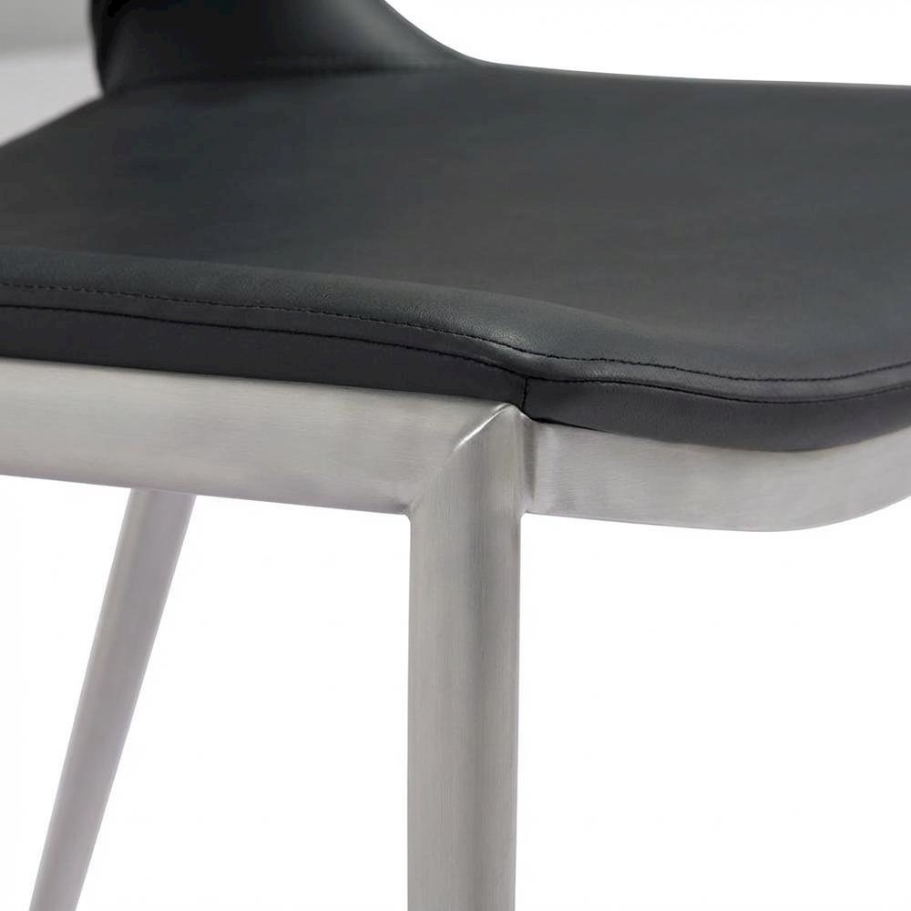 Black Modern Dining Chairs Set of 2with Plywood Frame and Polyurethane Upholstery