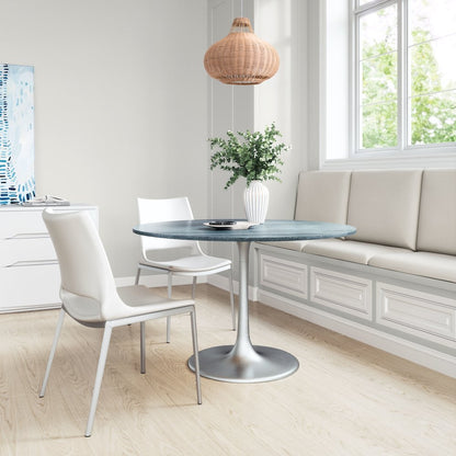 Metropolis Dining Table Gray & Silver