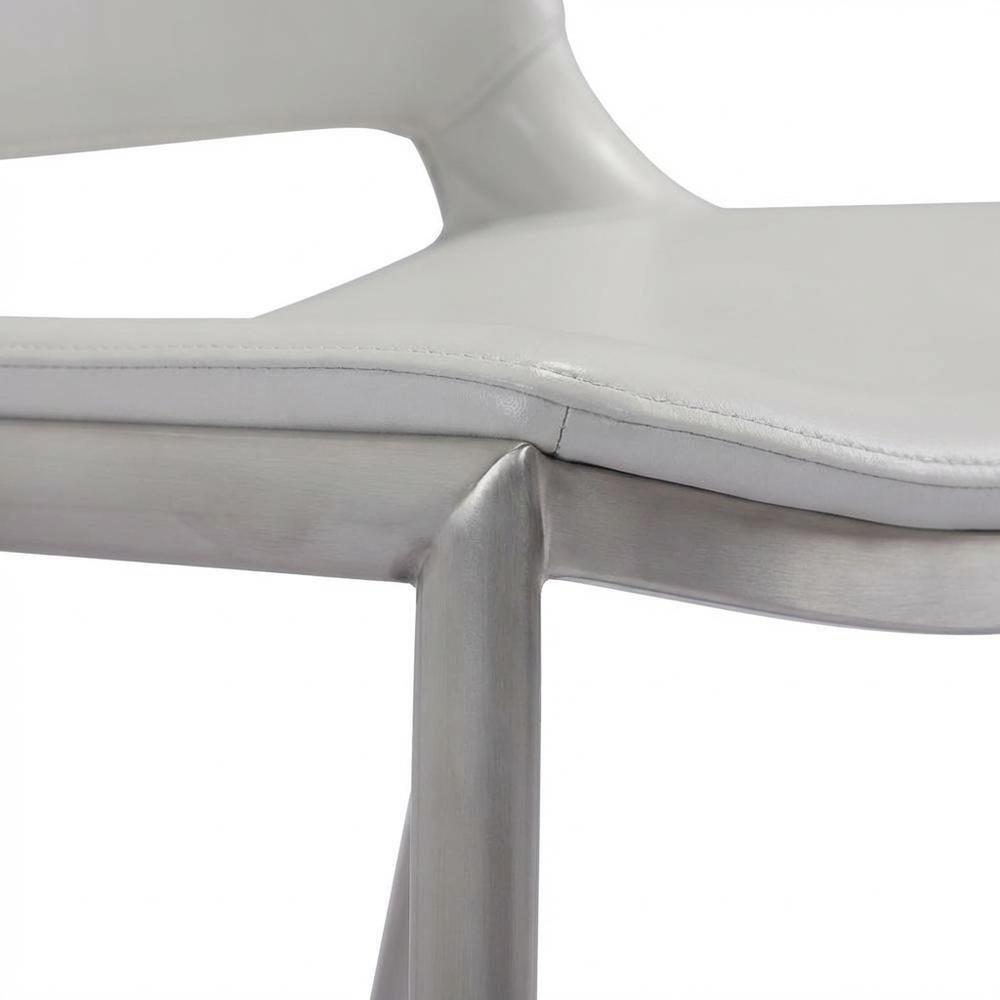 White Modern Dining Chairs Set of 2 with Plywood Frames and Faux Leather