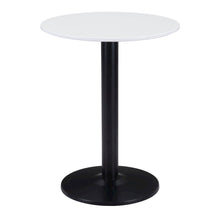 Bistro Table, White & Black, Round MDF Top, Steel Base
