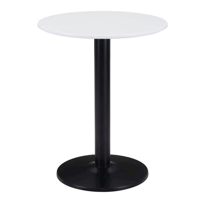 Bistro Table, White & Black, Round MDF Top, Steel Base