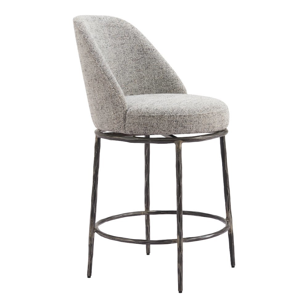 Swivel Counter Stool, Gray Steel Leg, 360 Degree Rotation