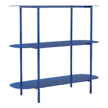 Console Table, Blue, Oval Steel Top, Powder Coated