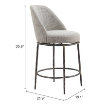 Swivel Counter Stool, Gray Steel Leg, 360 Degree Rotation