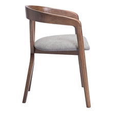 Dining Chair, Dove Gray Polyester Linen Fabric, Rubberwood Legs
