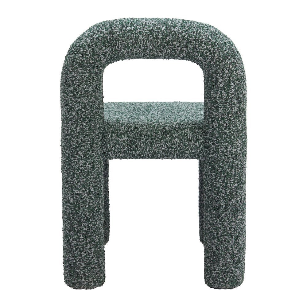 Dining Chairs Set of 2, Snowy Green Fabric, Poplar Wood Legs