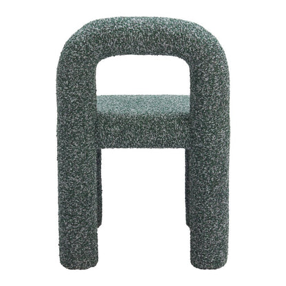 Dining Chairs Set of 2, Snowy Green Fabric, Poplar Wood Legs