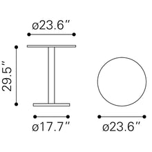 Bistro Table, White & Black, Round MDF Top, Steel Base