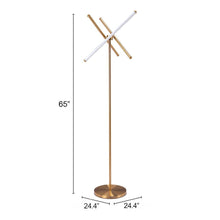 Floor Lamp, Brass, Works with Dimmer, Steel and Silicone