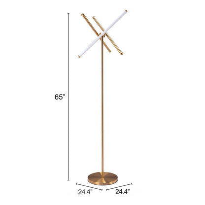 Floor Lamp, Brass, Works with Dimmer, Steel and Silicone