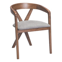 Dining Chair, Dove Gray Polyester Linen Fabric, Rubberwood Legs