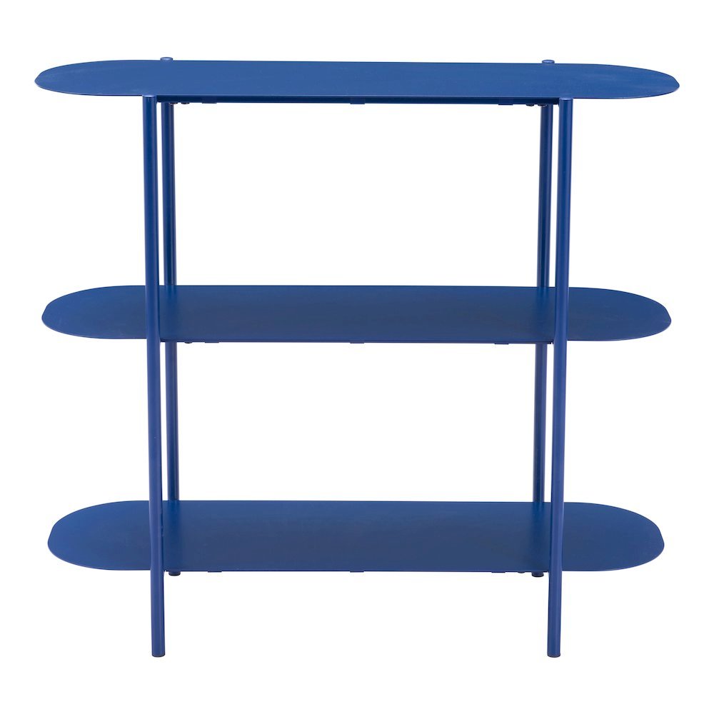 Console Table, Blue, Oval Steel Top, Powder Coated