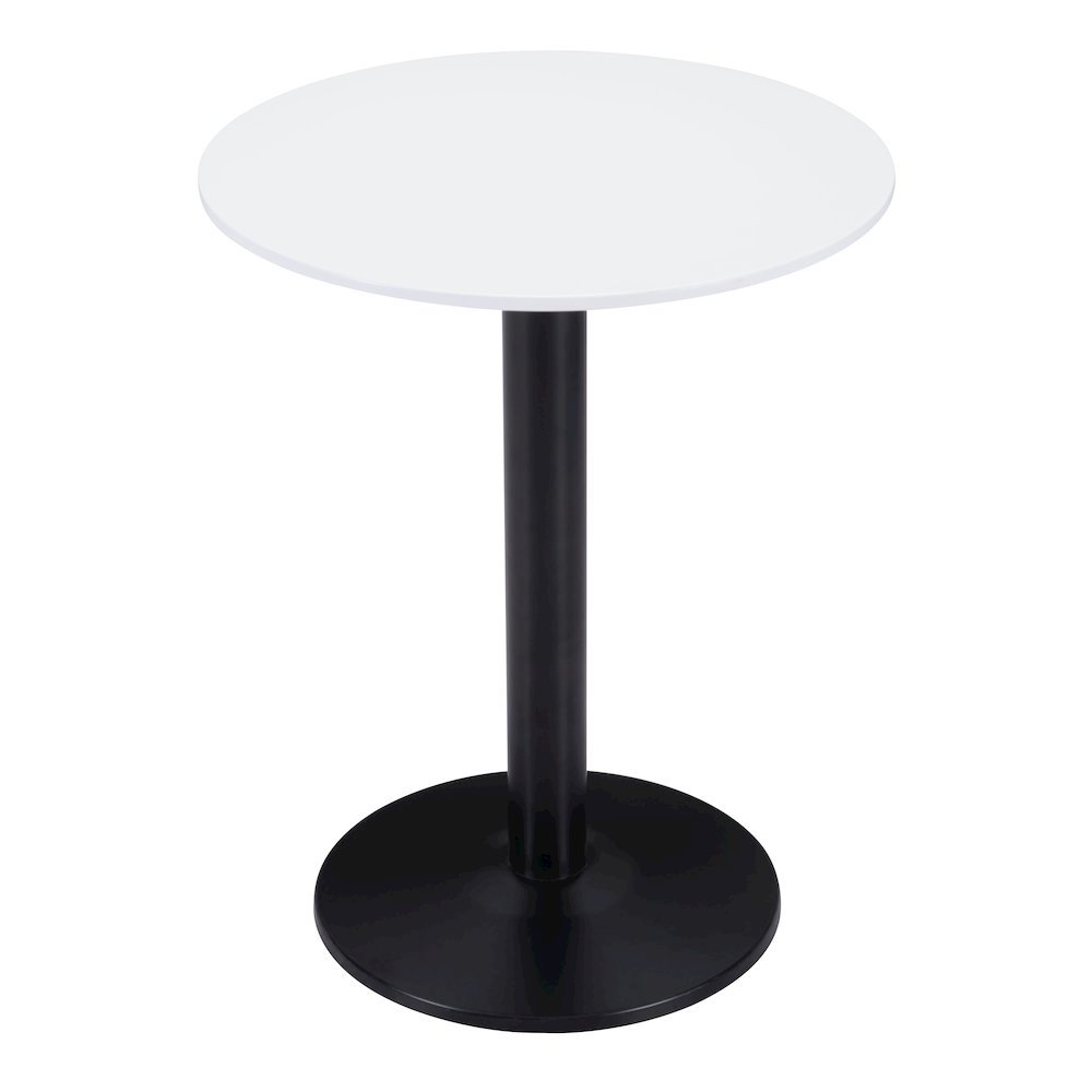 Bistro Table, White & Black, Round MDF Top, Steel Base