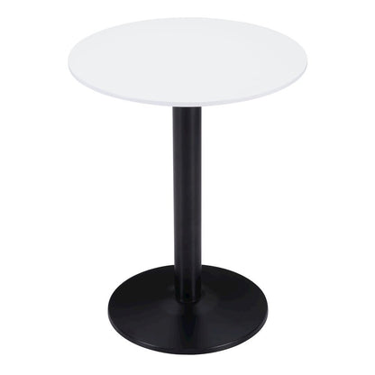 Bistro Table, White & Black, Round MDF Top, Steel Base