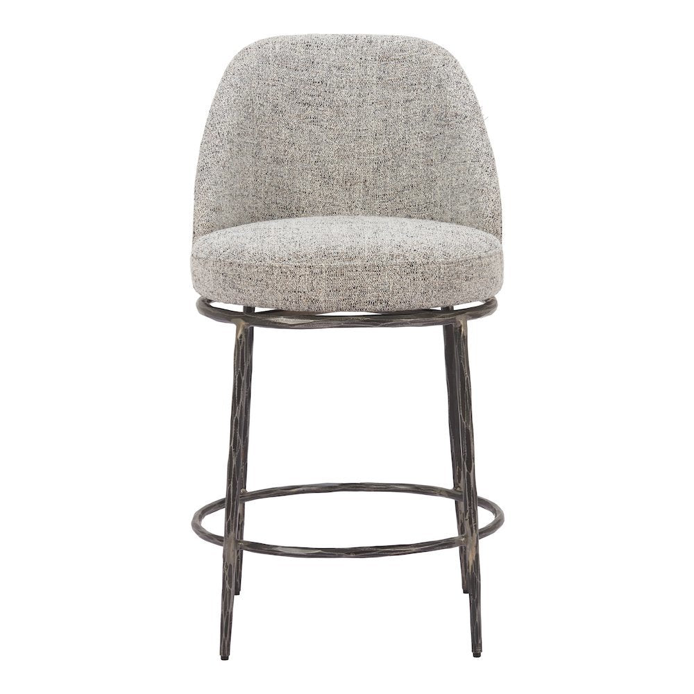 Swivel Counter Stool, Gray Steel Leg, 360 Degree Rotation
