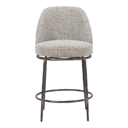 Swivel Counter Stool, Gray Steel Leg, 360 Degree Rotation