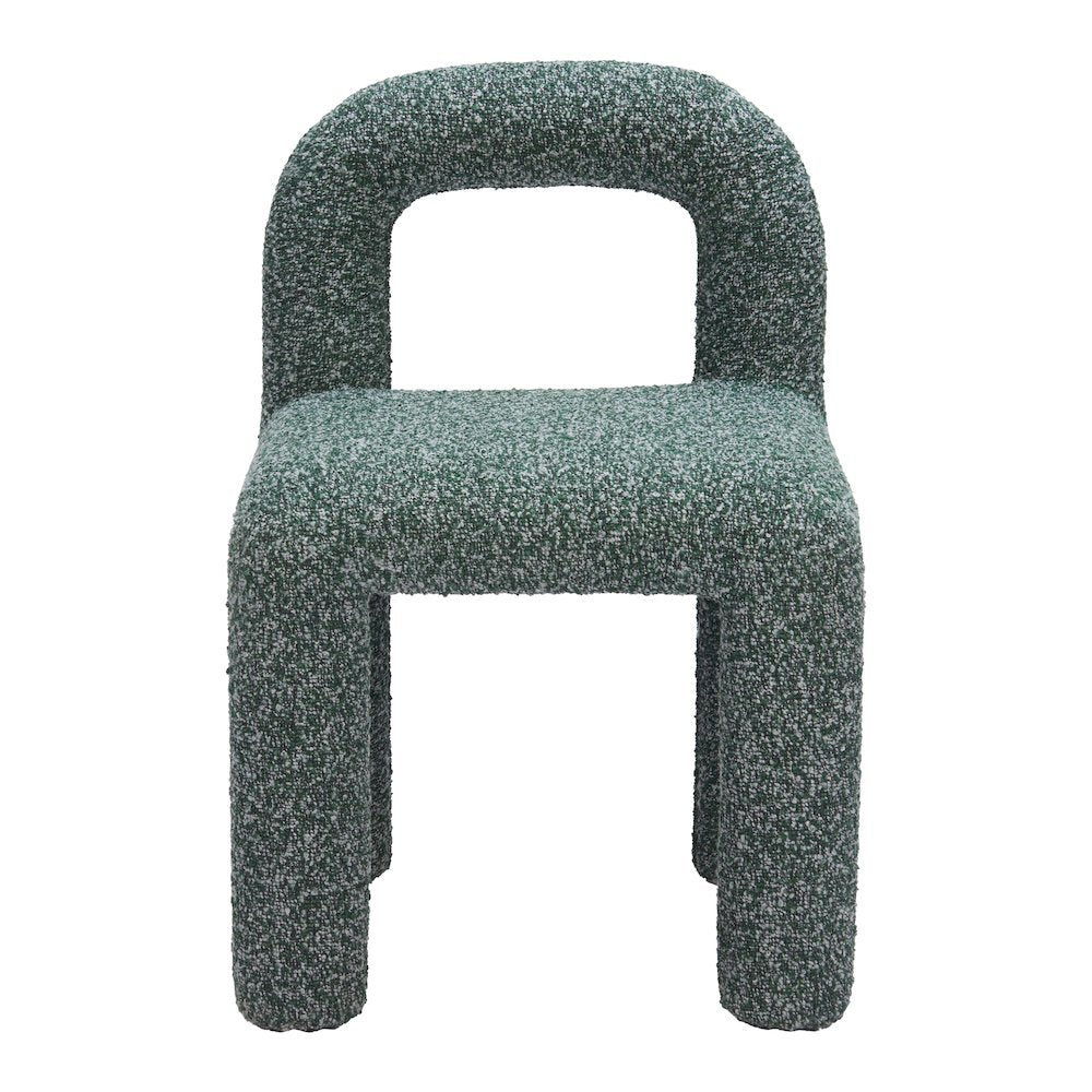 Dining Chairs Set of 2, Snowy Green Fabric, Poplar Wood Legs