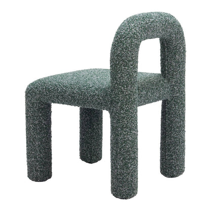 Dining Chairs Set of 2, Snowy Green Fabric, Poplar Wood Legs