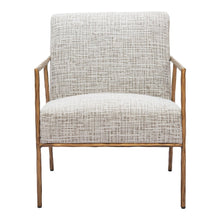 Accent Chair, Beige Frost Fabric, Forged Steel Legs