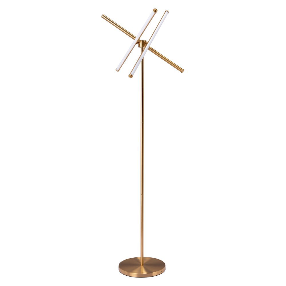 Floor Lamp, Brass, Works with Dimmer, Steel and Silicone