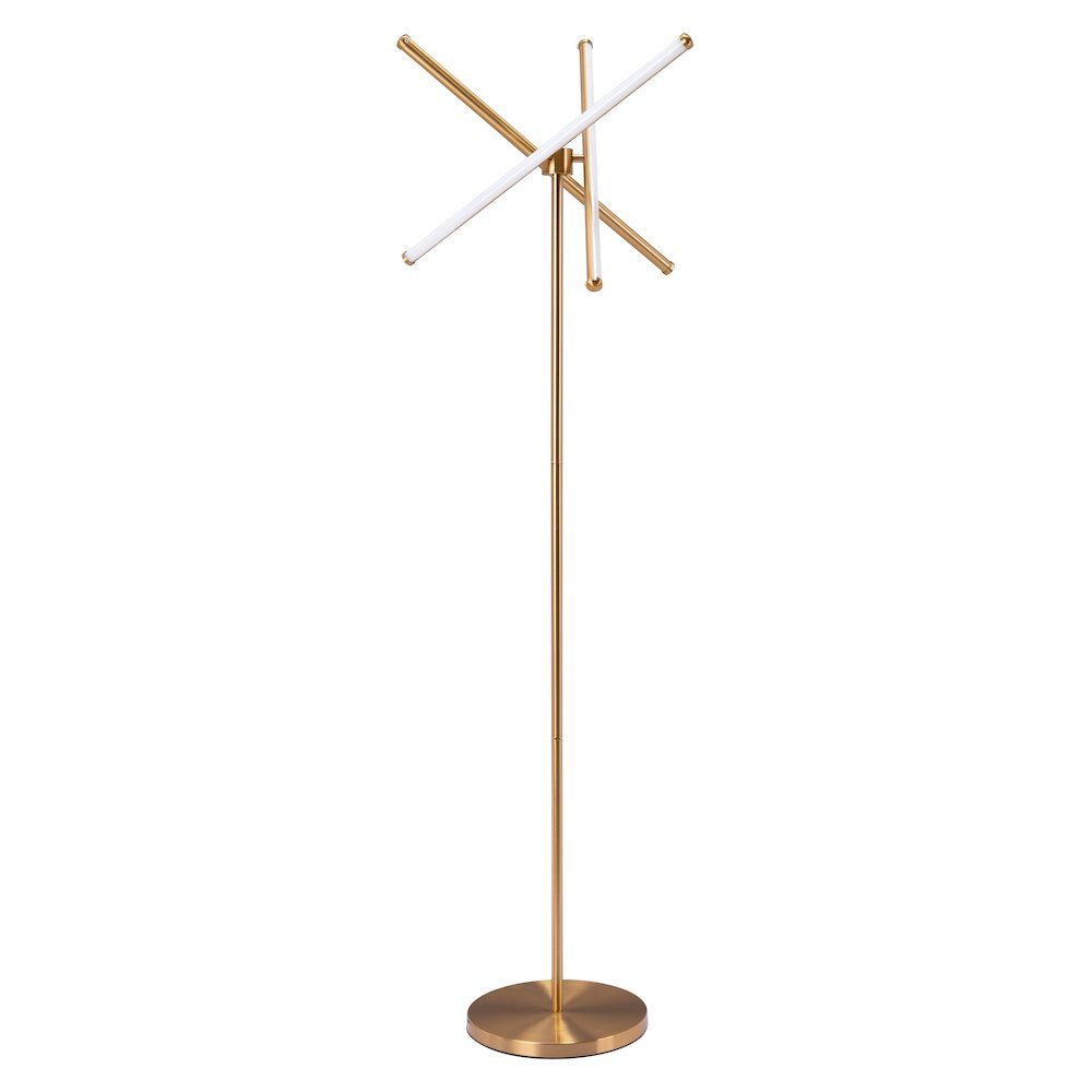 Floor Lamp, Brass, Works with Dimmer, Steel and Silicone