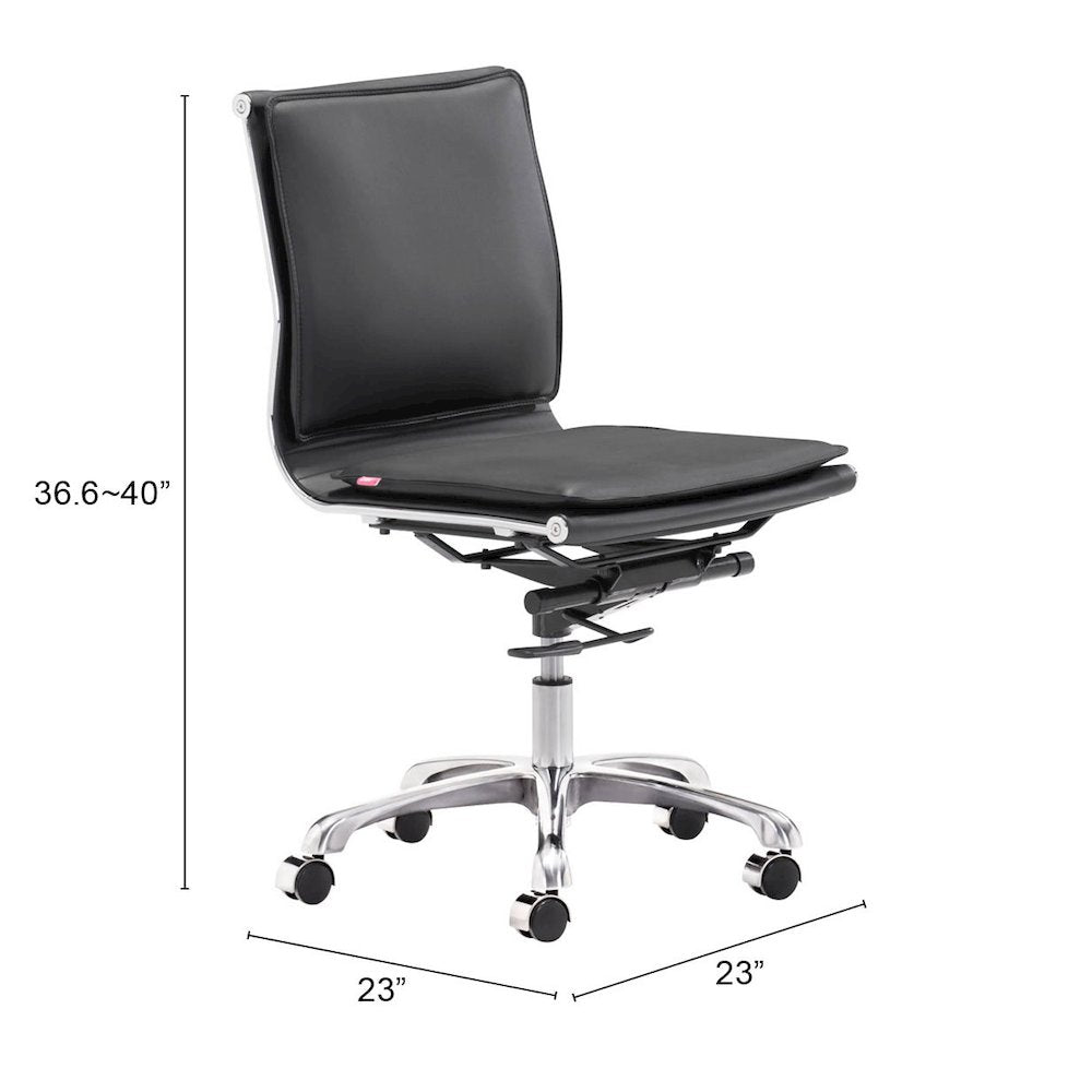 Lider Plus Armless Office Chair Black