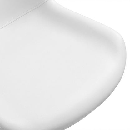 White Mid-Back Office Chair with Plywood Frame and Polyurethane Upholstery