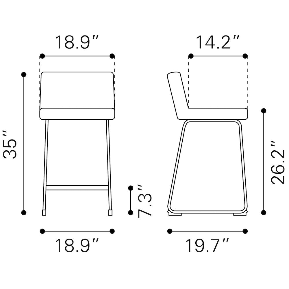 Pago Counter Stool (Set of 2) Brown