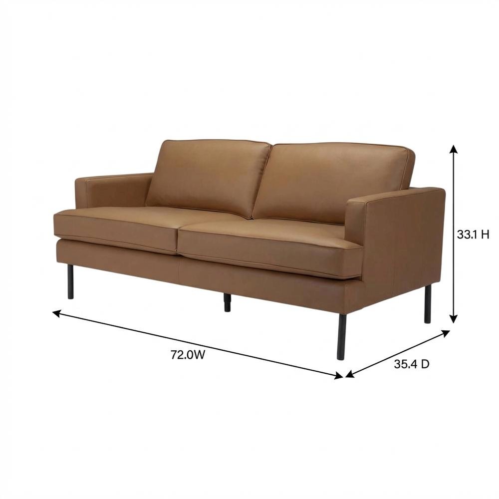 Brown Modern Sofa with Polyester Upholstery and Sturdy Plywood Frame